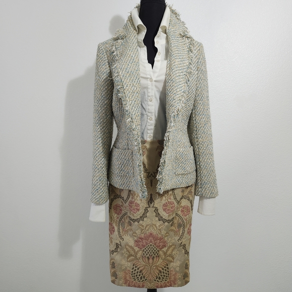 Emmanuel Ungaro Dior Reminiscent Luxury Brocade Peplum Suit Yves $t Lauren - Picture 3 of 16